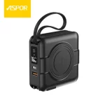 ASPOR A338 Hot Sale Multi Functional 22.5W USB-C Super Fast Charging 15W Wireless Charging Power Bank
