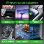 PIVA VD20 4K60Hz Video Capture Card Gaming Docking Station Gigabit Ethernet Port PD100W Fast Charging for Live Streaming - Image 2