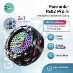 Hot Selling 🔥 Esports FS02 Pro Ai Magnetic + clips Cooling Fan for IOS Android & iPad Tabs PUBG Cooler with Icing Feature🥶