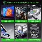 PIVA VD03 1080P 60Hz Video Capture Card USB3.0 Game Docking Station PD6OW Fast Charging Audio Bridge Dual
Screen Live Streaming - Image 2