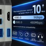 PIVA DS6PRO 6-in-1 Game Docking Station PD60W Fast
Charging USB3.0 HUB 4K60FPS Type-C AUX Adapter for PUBG - Image 5